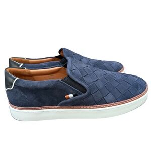 Allen Edmonds Alpha Navy Woven Suede Slip On Sneakers Mens Shoes Loafers